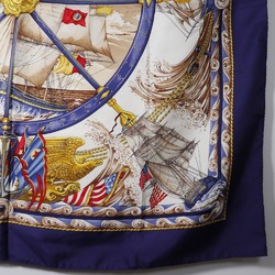 Hermes HERMES Carree90 Scarf Vive le vent Blow the Wind Silk Purple Women's