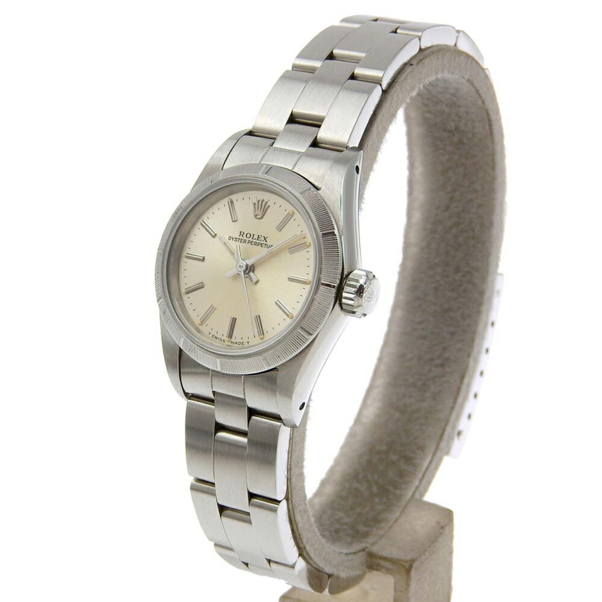 Rolex ROLEX Oyster Perpetual Watch cal.2130 67230 Stainless Steel 1989-1990 Automatic Silver Dial Ladies