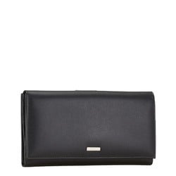 Gucci Plate Bi-fold Wallet Long 143391 Black Leather Women's GUCCI