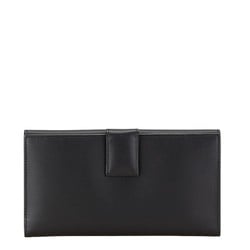 Gucci Plate Bi-fold Wallet Long 143391 Black Leather Women's GUCCI