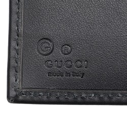 Gucci Plate Bi-fold Wallet Long 143391 Black Leather Women's GUCCI