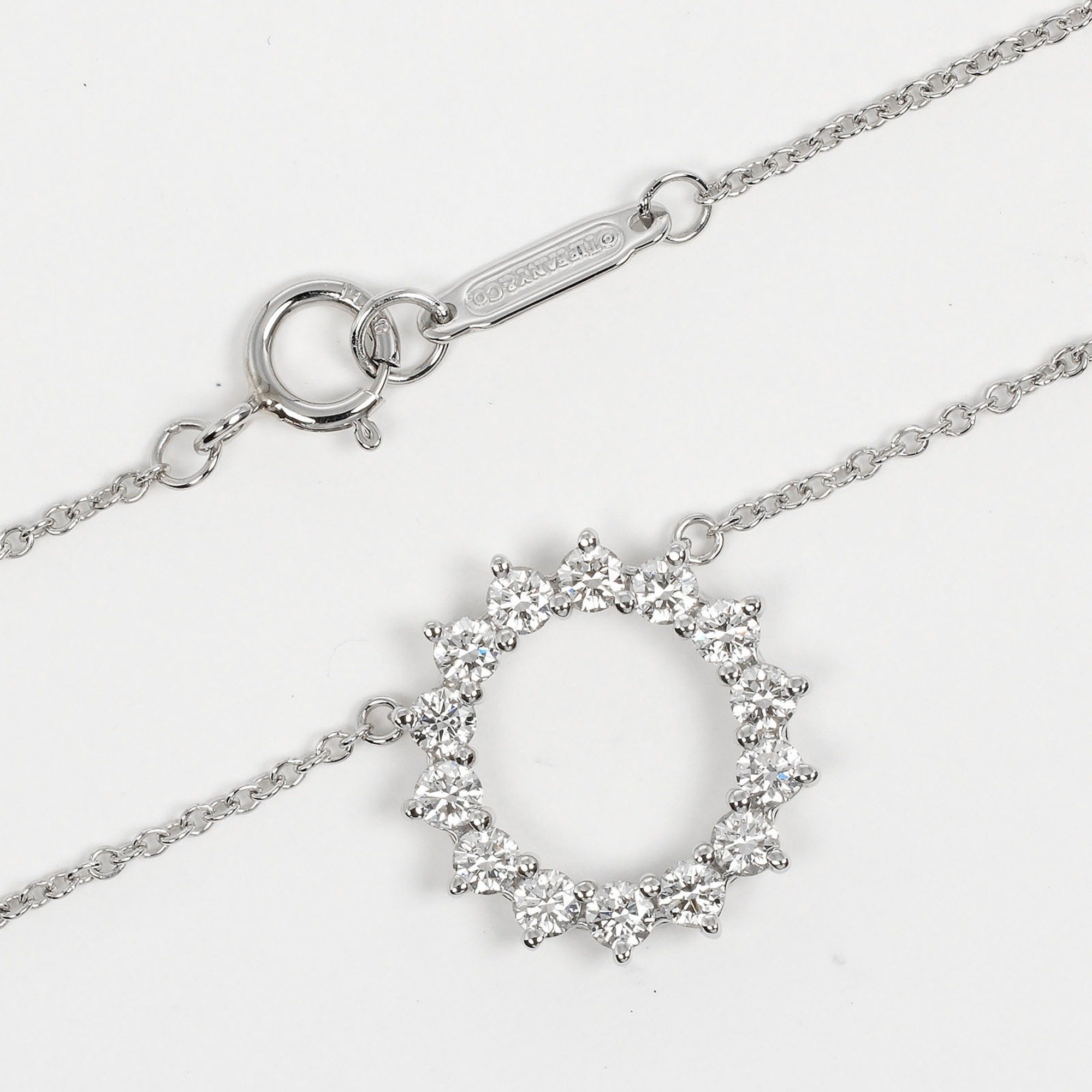 Tiffany TIFFANY&Co. Circle Small Necklace Pt950 Platinum Diamond Approx. 2.93g