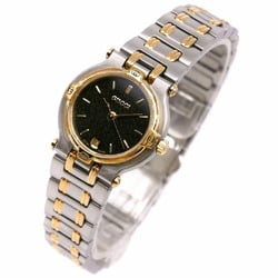 Gucci GUCCI Watch 9000L Stainless Steel x Gold Plated Quartz Analog Display Black Dial Ladies