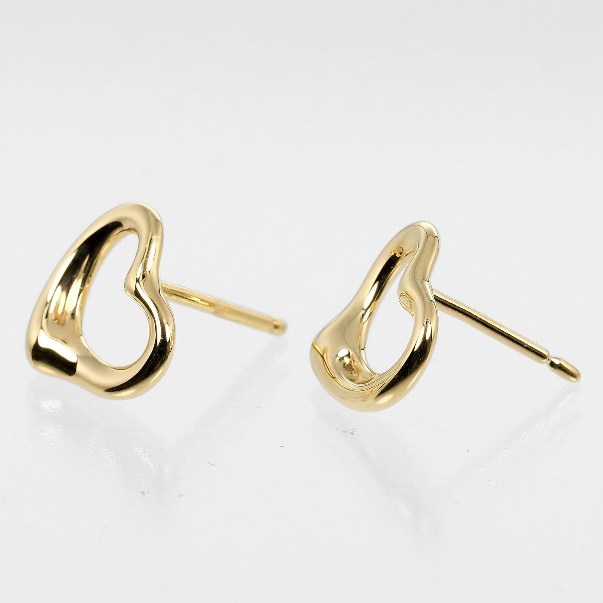 Tiffany TIFFANY&Co. Heart Earrings K18YG Yellow Gold Approx. 2.77g