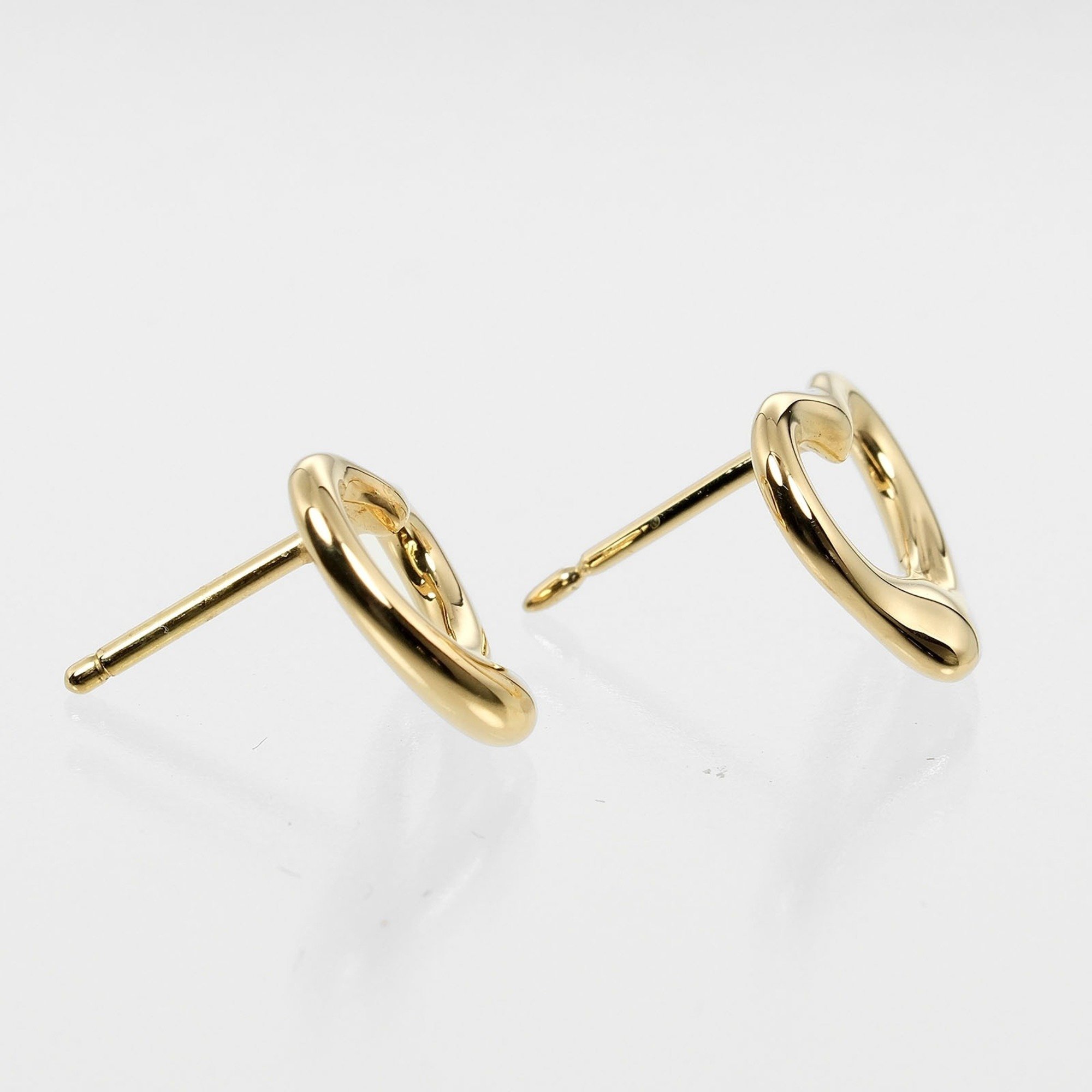 Tiffany TIFFANY&Co. Heart Earrings K18YG Yellow Gold Approx. 2.77g