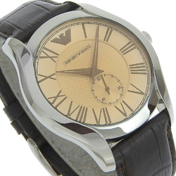 Armani ARMANI Watch AR1704 Stainless Steel x Embossed Leather Bronze Quartz Small Second Brown Dial Men's