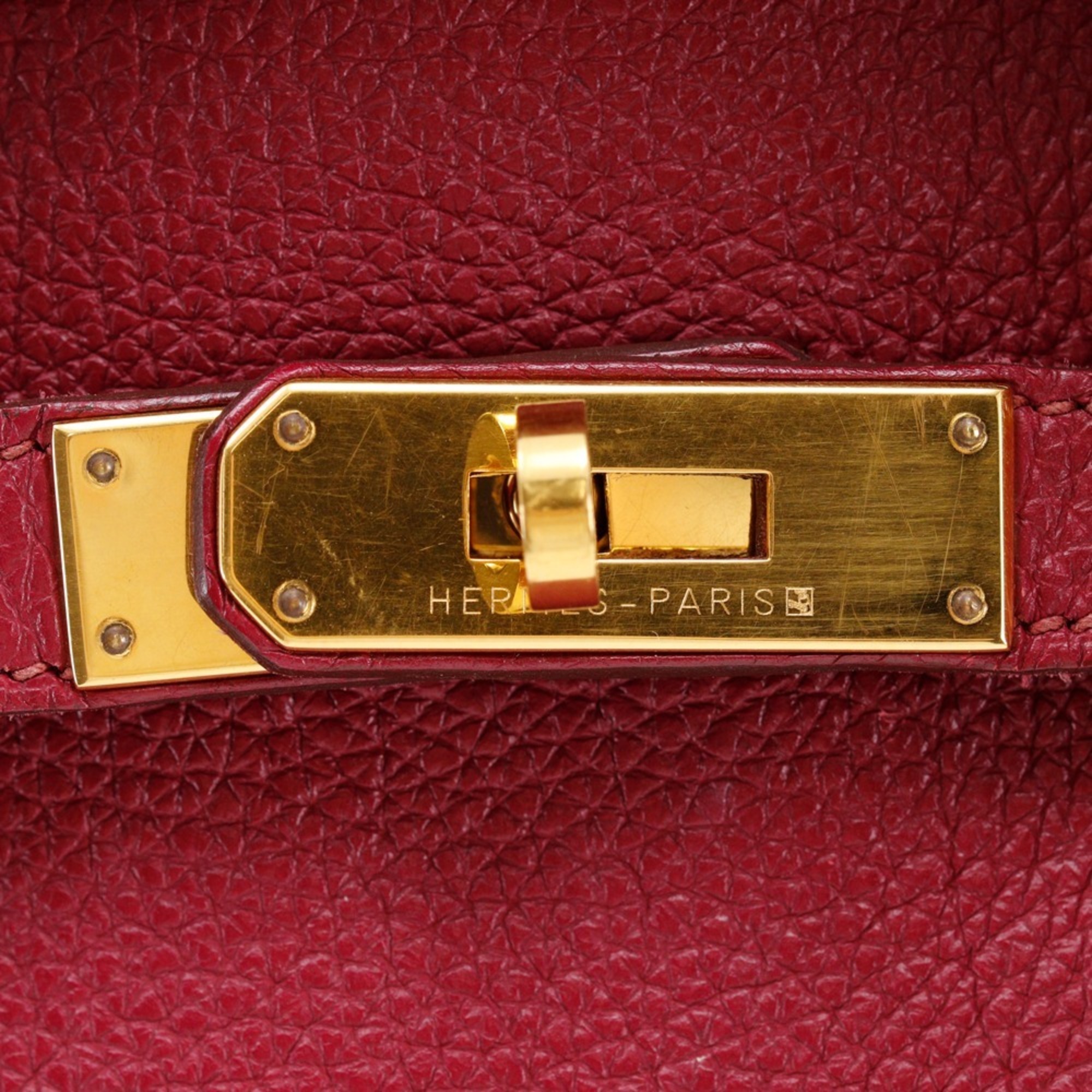 Hermes HERMES Sokelly 26 Shoulder Bag Togo Rouge 2010 Red/□N Belt Clasp Women's