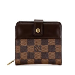 Louis Vuitton Damier Compact Zip Bi-fold Wallet N61668 Brown PVC Leather Women's LOUIS VUITTON