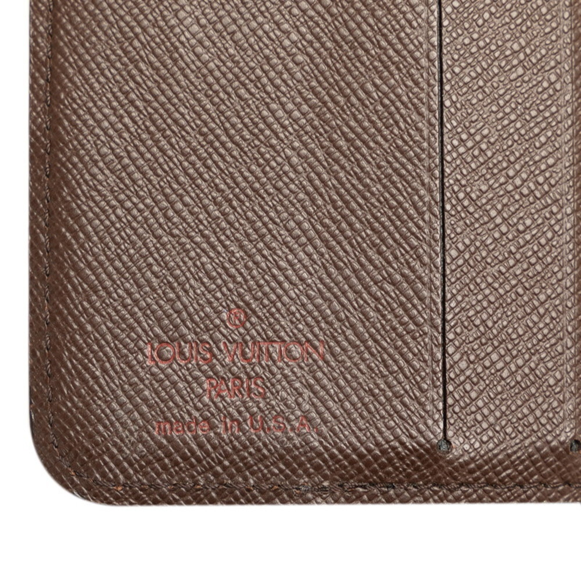 Louis Vuitton Damier Compact Zip Bi-fold Wallet N61668 Brown PVC Leather Women's LOUIS VUITTON