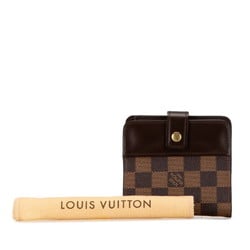 Louis Vuitton Damier Compact Zip Bi-fold Wallet N61668 Brown PVC Leather Women's LOUIS VUITTON