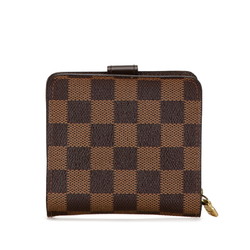 Louis Vuitton Damier Compact Zip Bi-fold Wallet N61668 Brown PVC Leather Women's LOUIS VUITTON