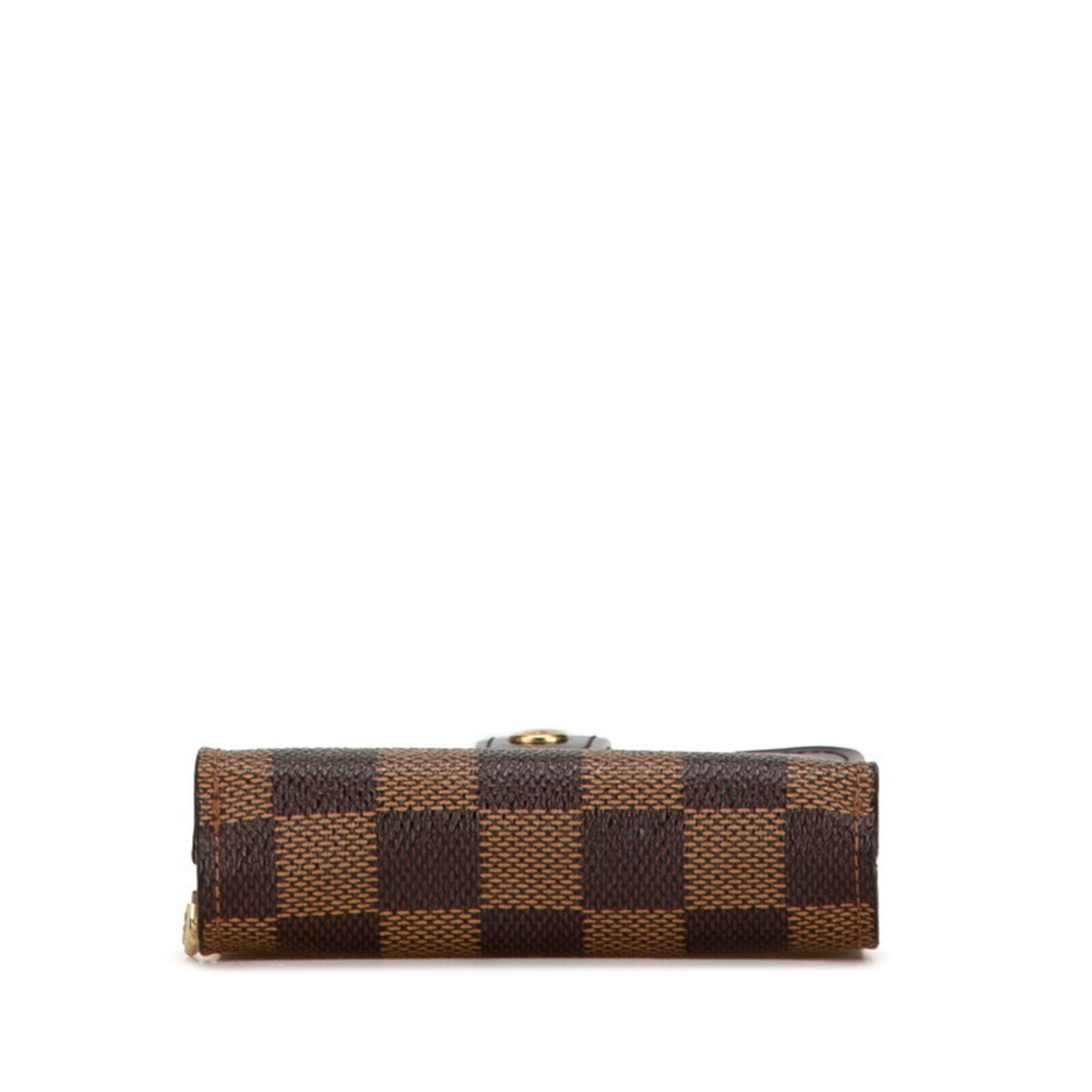 Louis Vuitton Damier Compact Zip Bi-fold Wallet N61668 Brown PVC Leather Women's LOUIS VUITTON