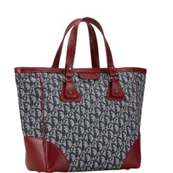 Christian Dior Dior Trotter Tote Bag Navy Wine Red Canvas Leather Women's