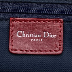 Christian Dior Dior Trotter Tote Bag Navy Wine Red Canvas Leather Women's