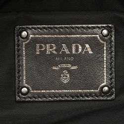 Prada Triangle Plate Tessuto Handbag Shoulder Bag B1959V Navy Black Nylon Leather Women's PRADA