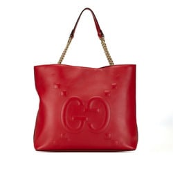 Gucci Chain Shoulder Bag Handbag Tote 453561 Red Leather Women's GUCCI