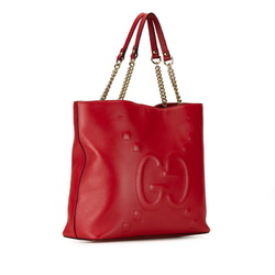 Gucci Chain Shoulder Bag Handbag Tote 453561 Red Leather Women's GUCCI