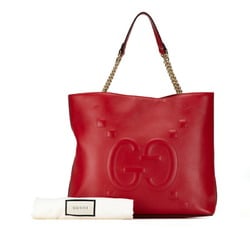 Gucci Chain Shoulder Bag Handbag Tote 453561 Red Leather Women's GUCCI