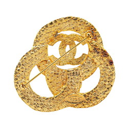 Chanel Coco Mark Triple Circle Brooch Gold Plated Women's CHANEL