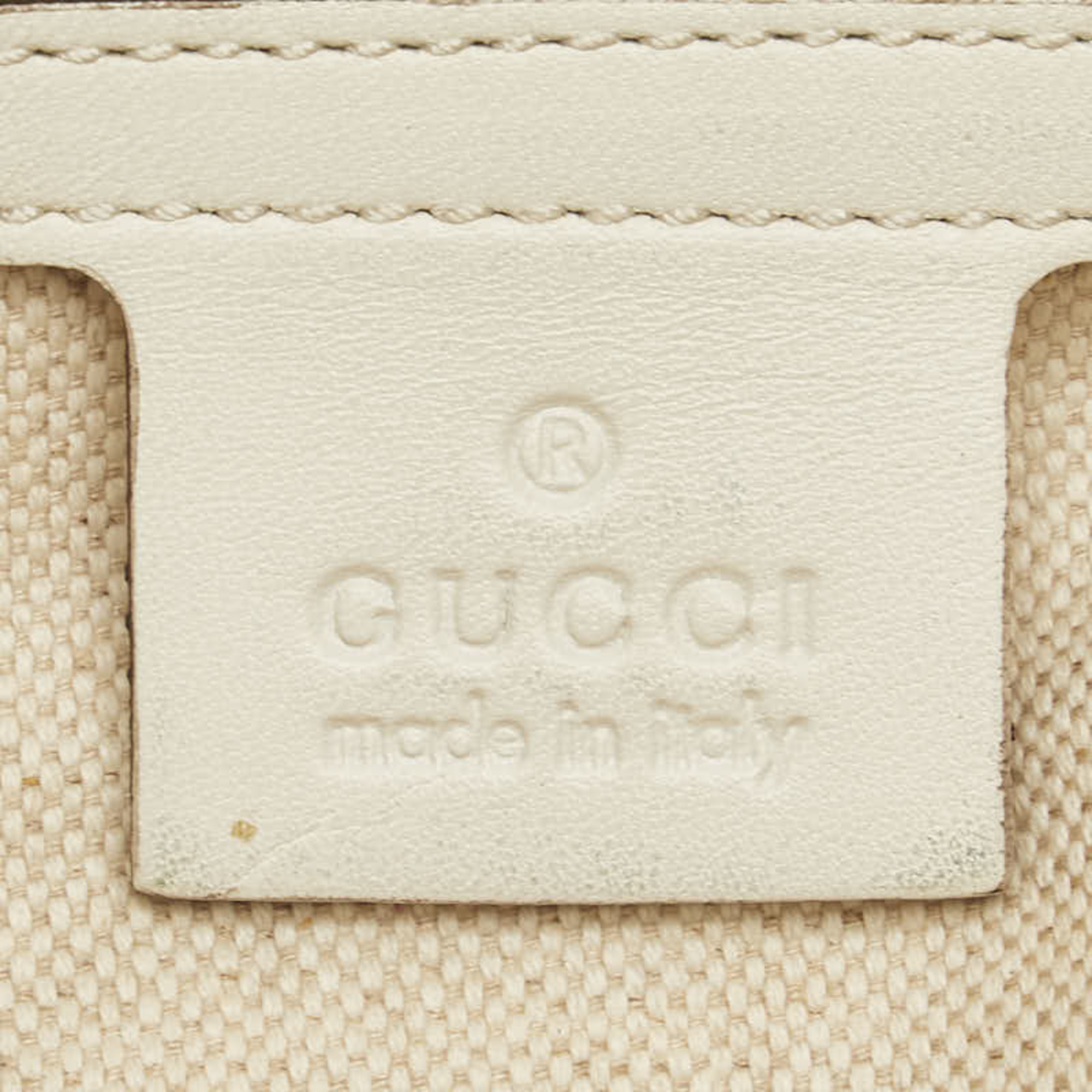 Gucci Craft Tote Bag Handbag 269878 Beige White Canvas Leather Women's GUCCI