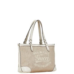 Gucci Craft Tote Bag Handbag 269878 Beige White Canvas Leather Women's GUCCI