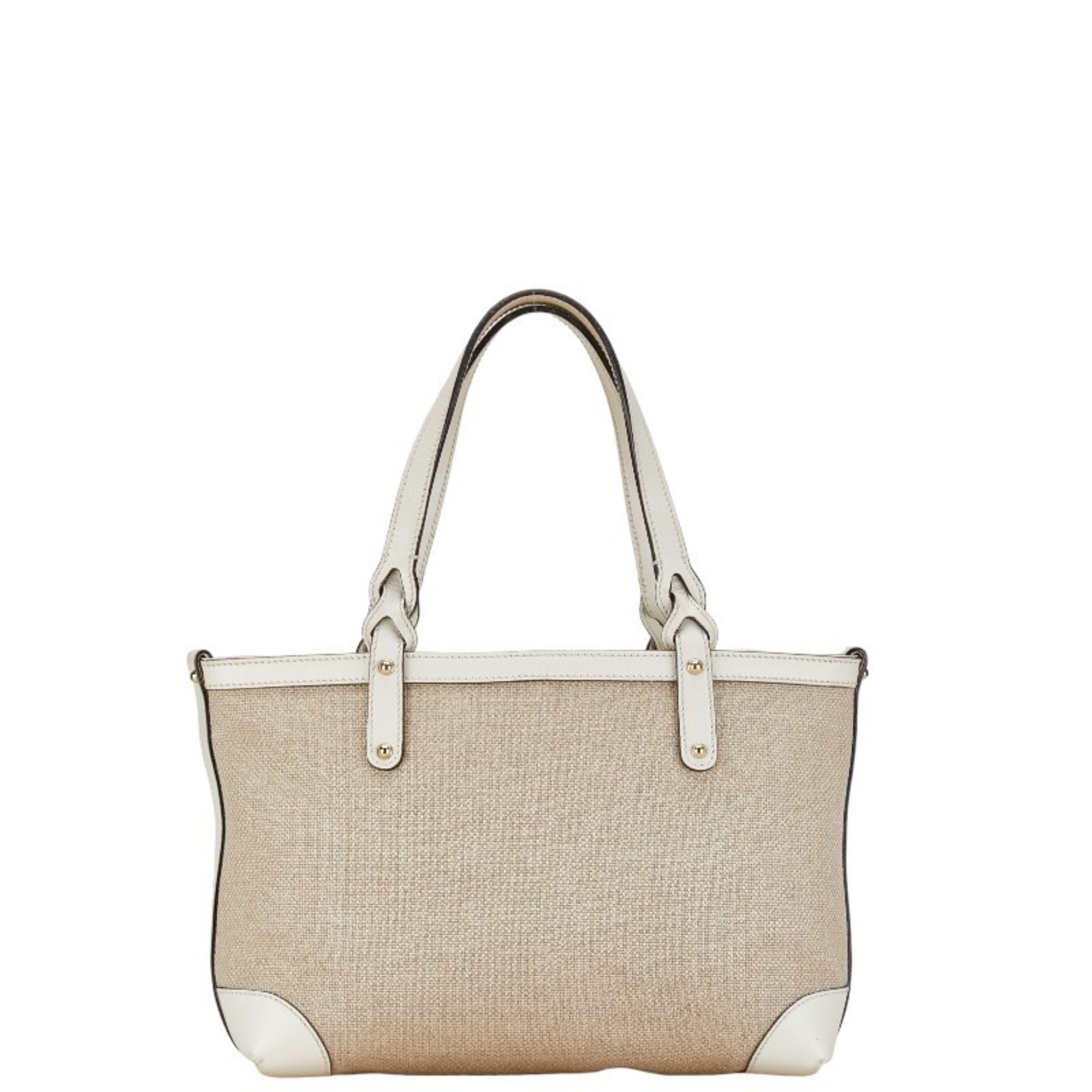 Gucci Craft Tote Bag Handbag 269878 Beige White Canvas Leather Women's GUCCI