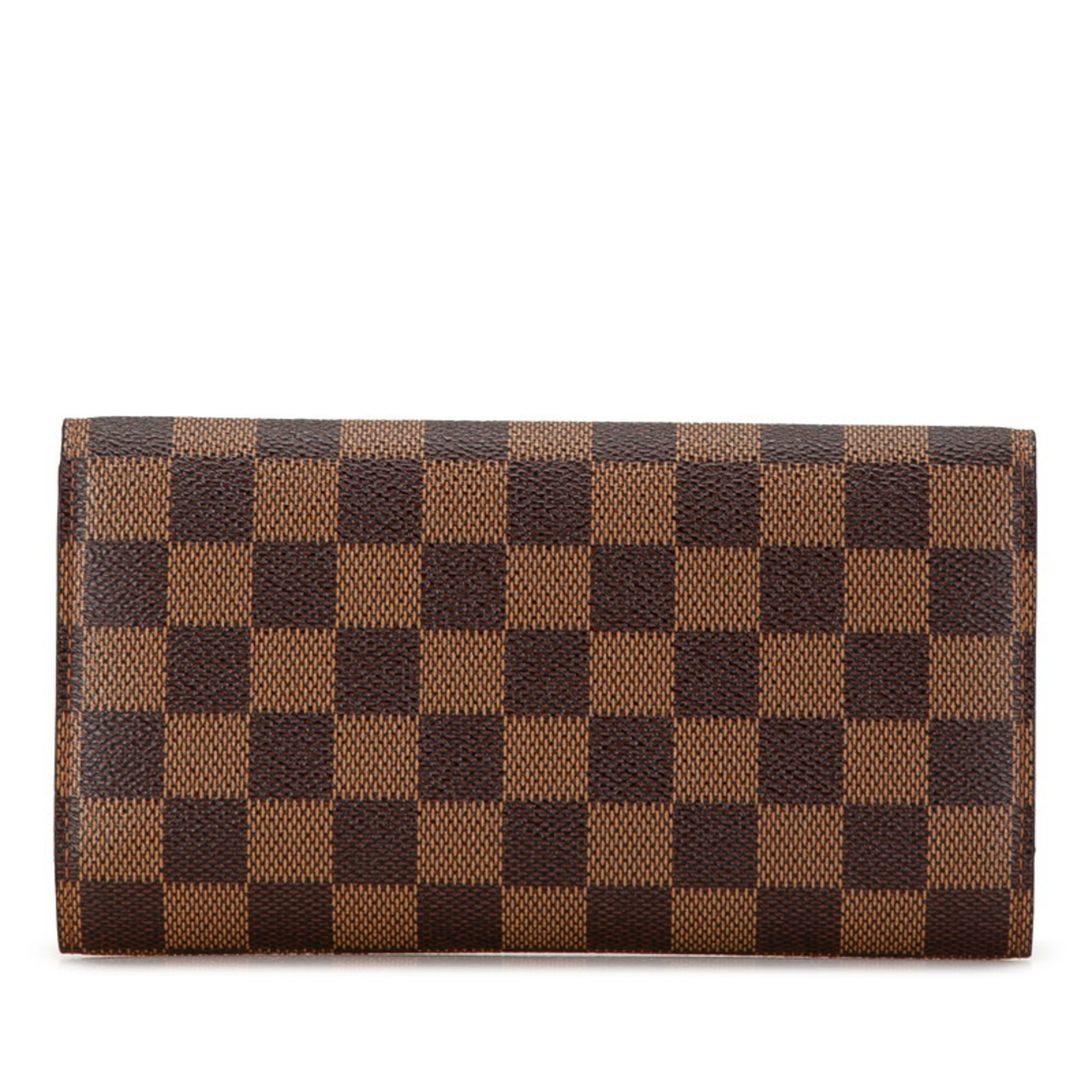 Louis Vuitton Damier Porte Tresor International Long Wallet N61215 Brown PVC Leather Women's LOUIS VUITTON