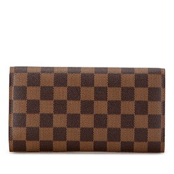 Louis Vuitton Damier Porte Tresor International Long Wallet N61215 Brown PVC Leather Women's LOUIS VUITTON