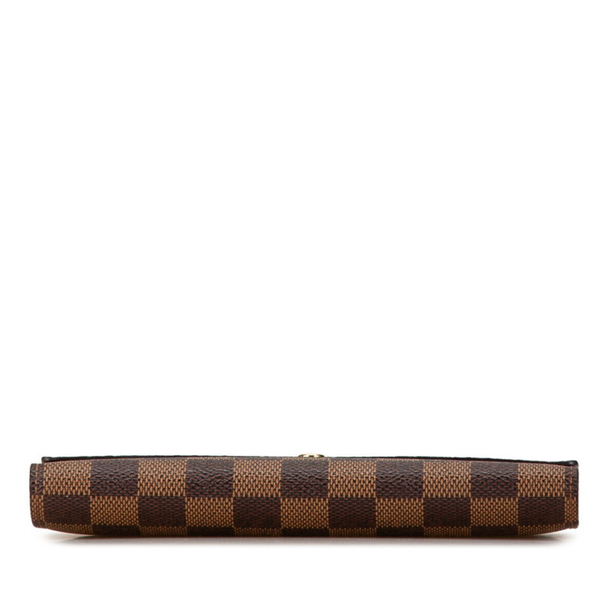 Louis Vuitton Damier Porte Tresor International Long Wallet N61215 Brown PVC Leather Women's LOUIS VUITTON