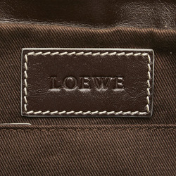 LOEWE Anagram Bag White Brown PVC Leather Women's