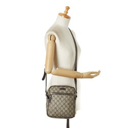 Gucci GG Supreme Shoulder Bag 233268 Khaki Beige Brown PVC Leather Women's GUCCI