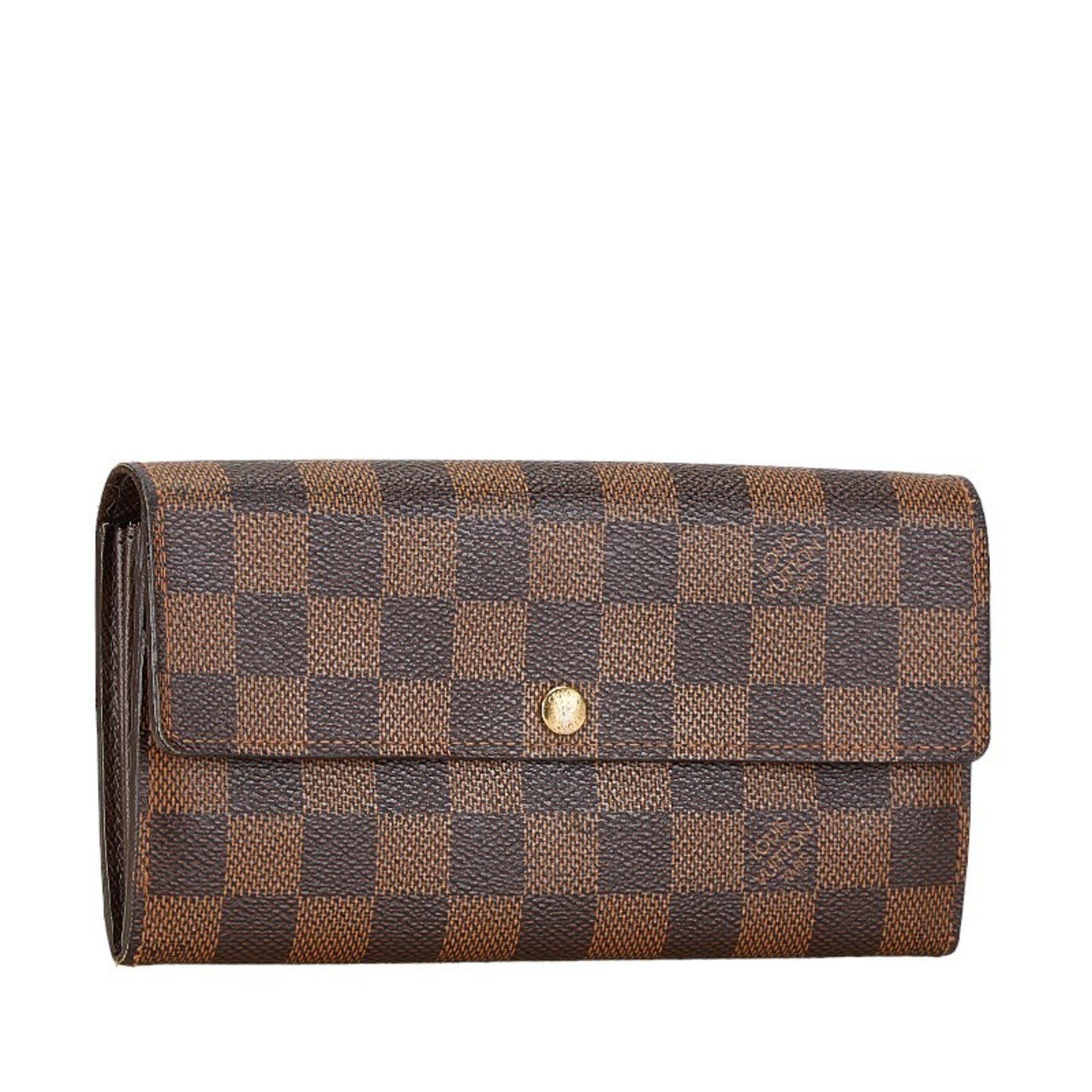 Louis Vuitton Damier Portefeuille Sarah Long Wallet N61734 Brown PVC Leather Women's LOUIS VUITTON