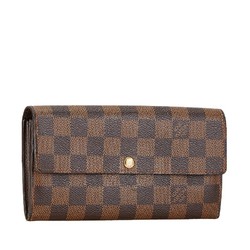 Louis Vuitton Damier Portefeuille Sarah Long Wallet N61734 Brown PVC Leather Women's LOUIS VUITTON