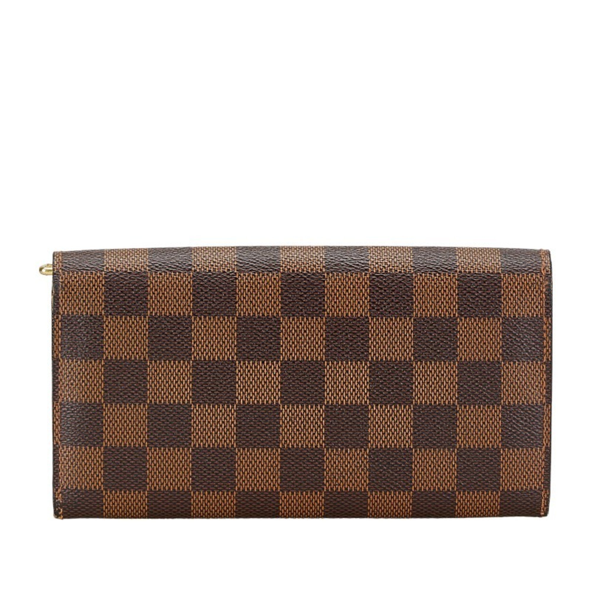 Louis Vuitton Damier Portefeuille Sarah Long Wallet N61734 Brown PVC Leather Women's LOUIS VUITTON