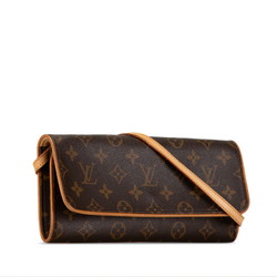 Louis Vuitton Monogram Pochette Twin GM Shoulder Bag M51852 Brown PVC Leather Women's LOUIS VUITTON