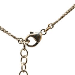 Chanel Coco Mark Rhinestone Necklace Silver Metal Women's CHANEL