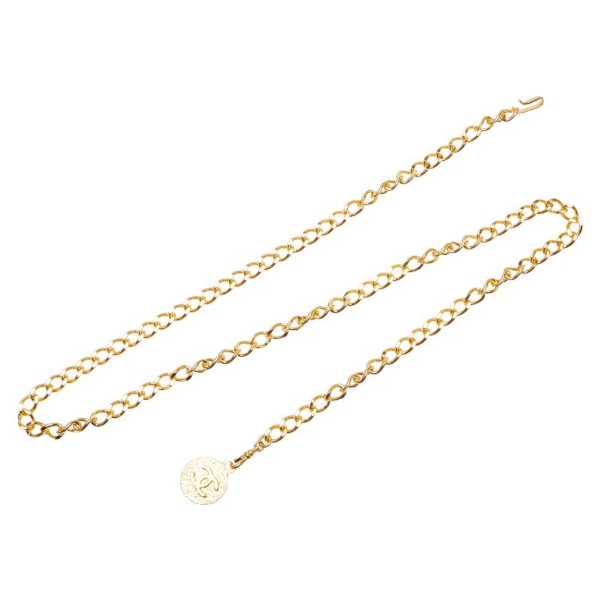 Chanel Coco Mark Chain Belt Gold Plated Women's CHANEL