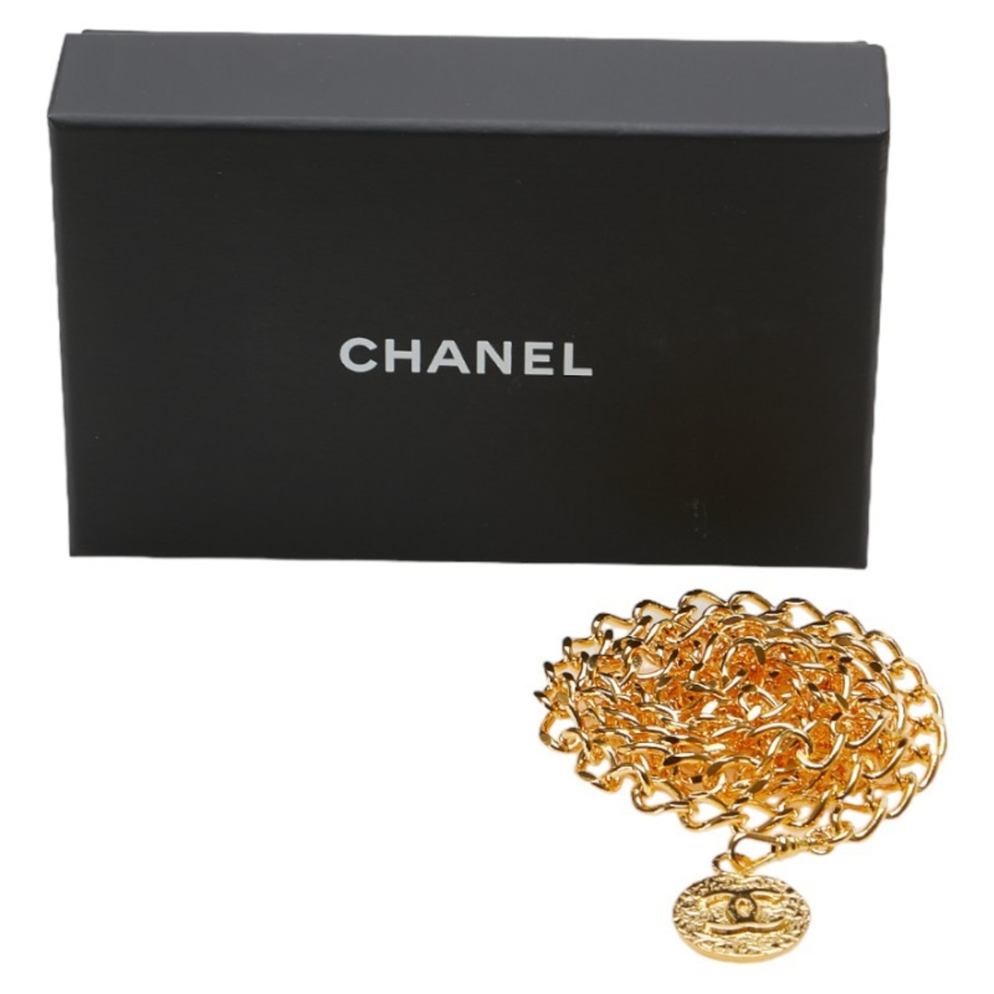 Chanel Coco Mark Chain Belt Gold Plated Women's CHANEL