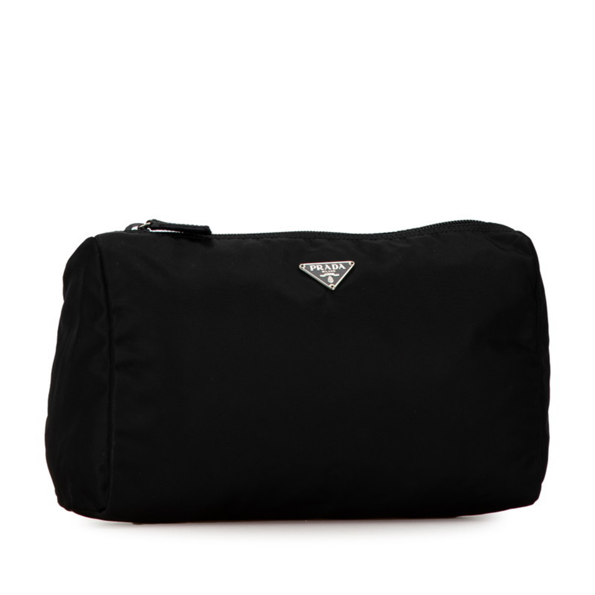 Prada Triangle Plate Pouch Black Nylon Women's PRADA