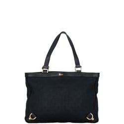 Gucci GG Canvas Tote Bag 170004 Black Leather Women's GUCCI