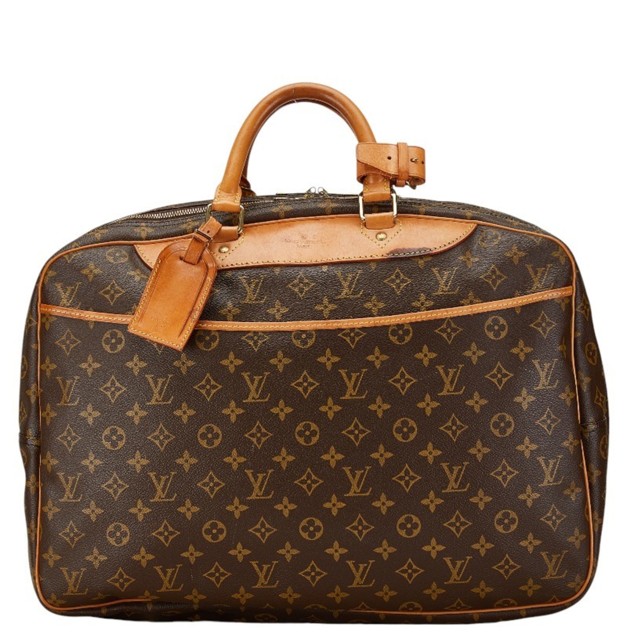 Louis Vuitton Monogram Alize Boston Bag Shoulder M41399 Brown Leather PVC Men's LOUIS VUITTON