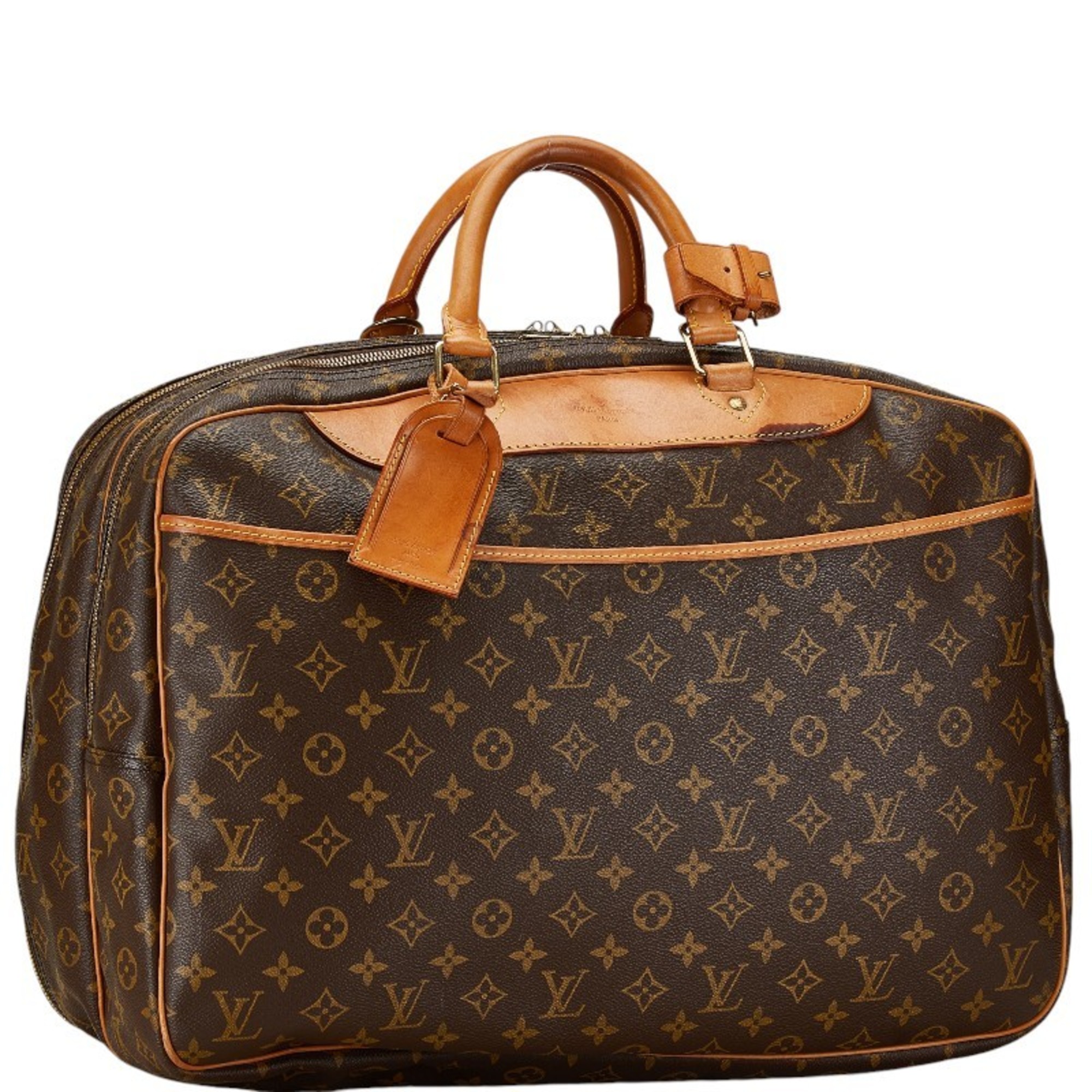 Louis Vuitton Monogram Alize Boston Bag Shoulder M41399 Brown Leather PVC Men's LOUIS VUITTON