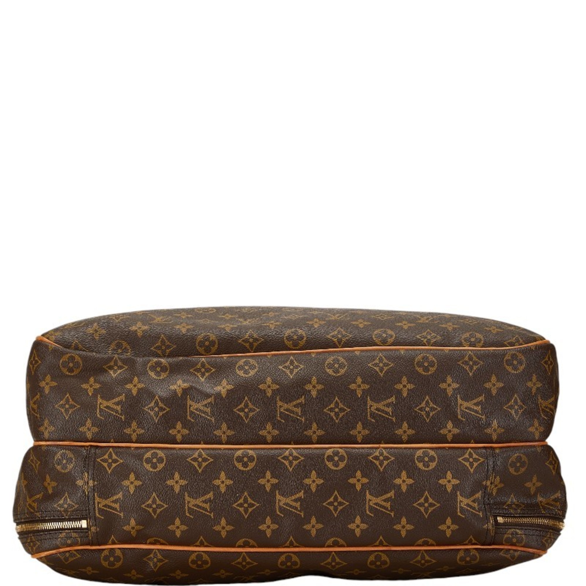 Louis Vuitton Monogram Alize Boston Bag Shoulder M41399 Brown Leather PVC Men's LOUIS VUITTON