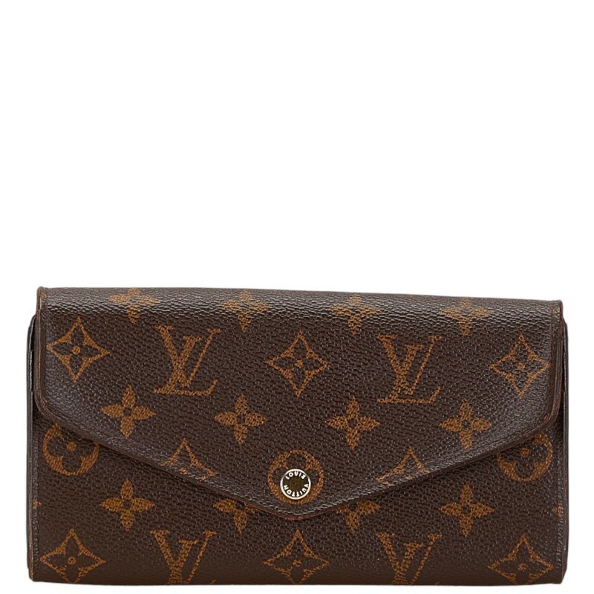 Louis Vuitton Monogram Portefeuille Sarah Long Wallet M60531 Brown PVC Leather Women's LOUIS VUITTON