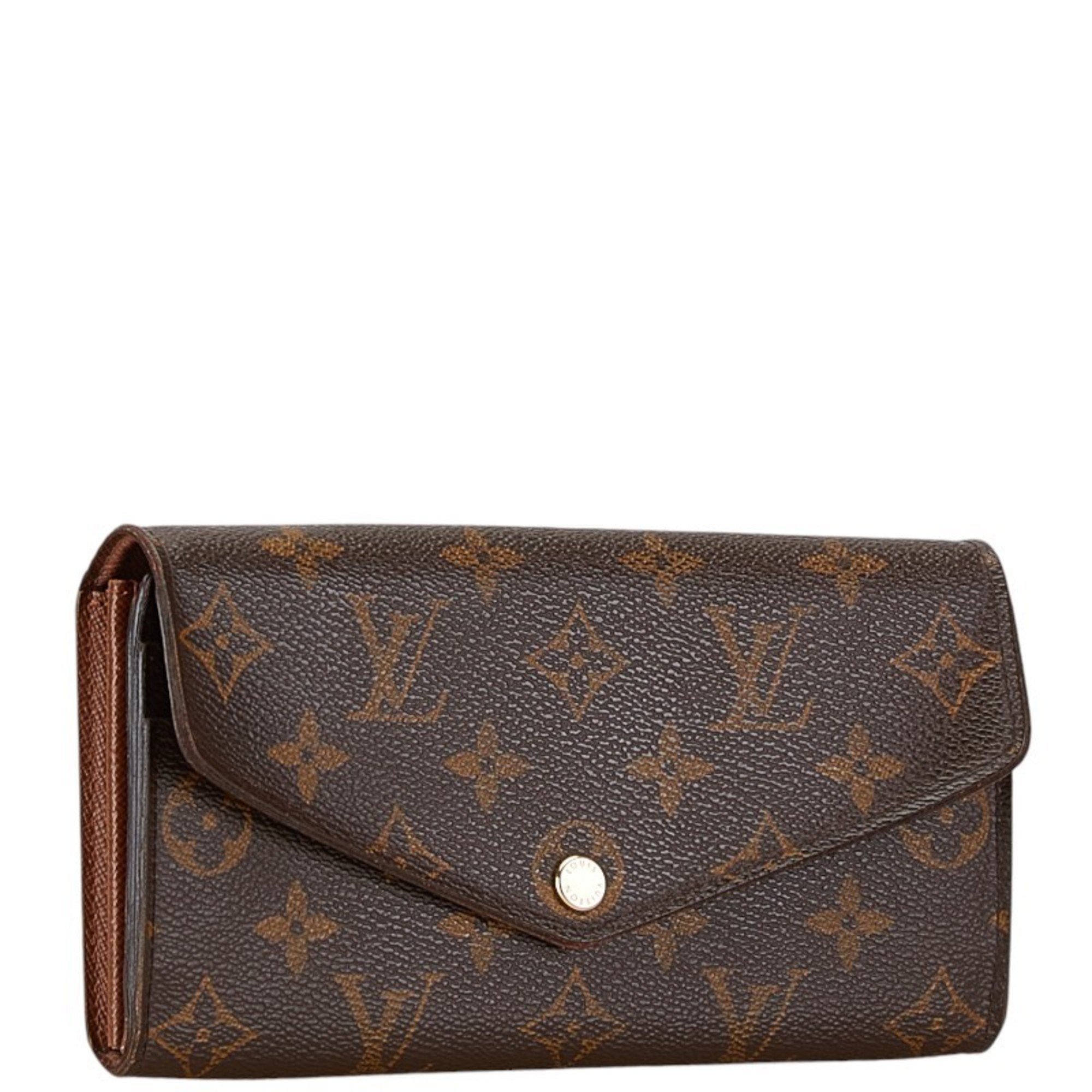 Louis Vuitton Monogram Portefeuille Sarah Long Wallet M60531 Brown PVC Leather Women's LOUIS VUITTON