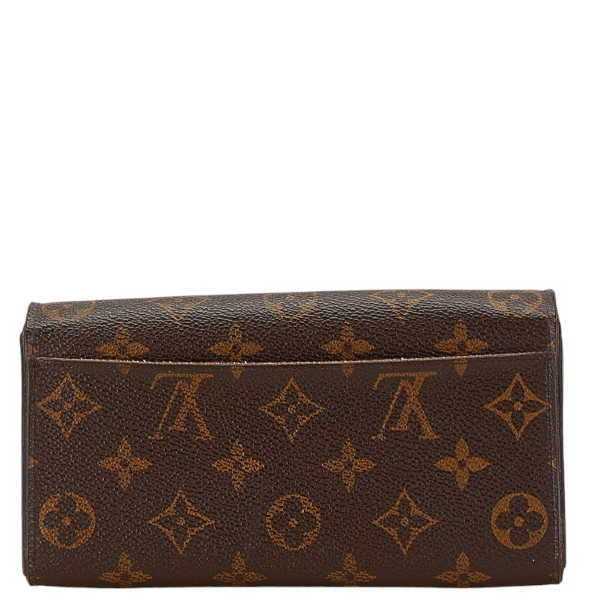 Louis Vuitton Monogram Portefeuille Sarah Long Wallet M60531 Brown PVC Leather Women's LOUIS VUITTON