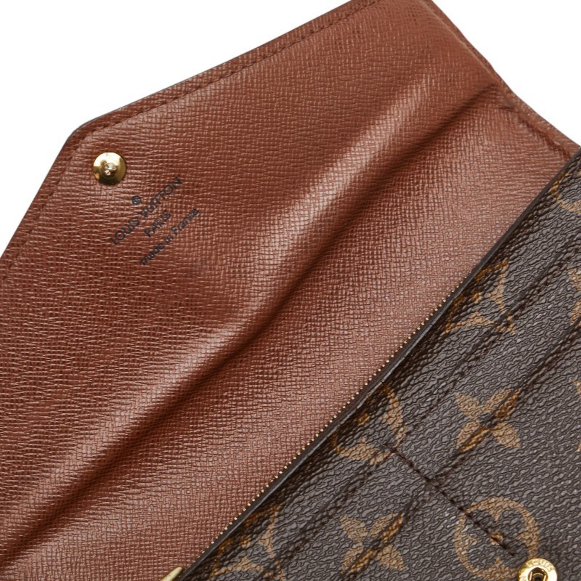 Louis Vuitton Monogram Portefeuille Sarah Long Wallet M60531 Brown PVC Leather Women's LOUIS VUITTON