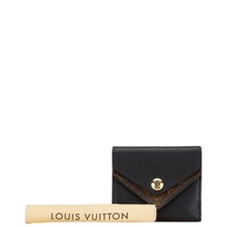 Louis Vuitton Portefeuille Double V Compact Tri-fold Wallet M64420 Noir Brown Leather PVC Women's LOUIS VUITTON