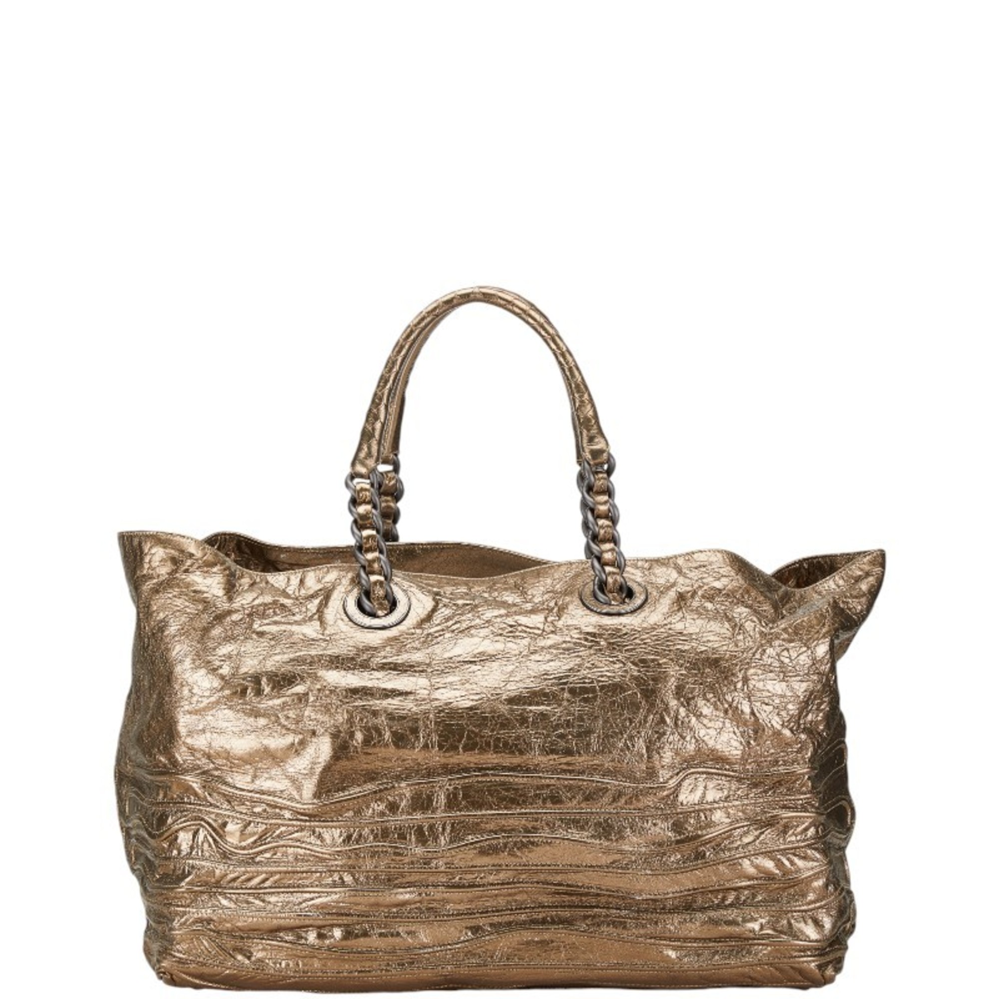 Bottega Veneta Tote Bag Gold Leather Women's BOTTEGAVENETA