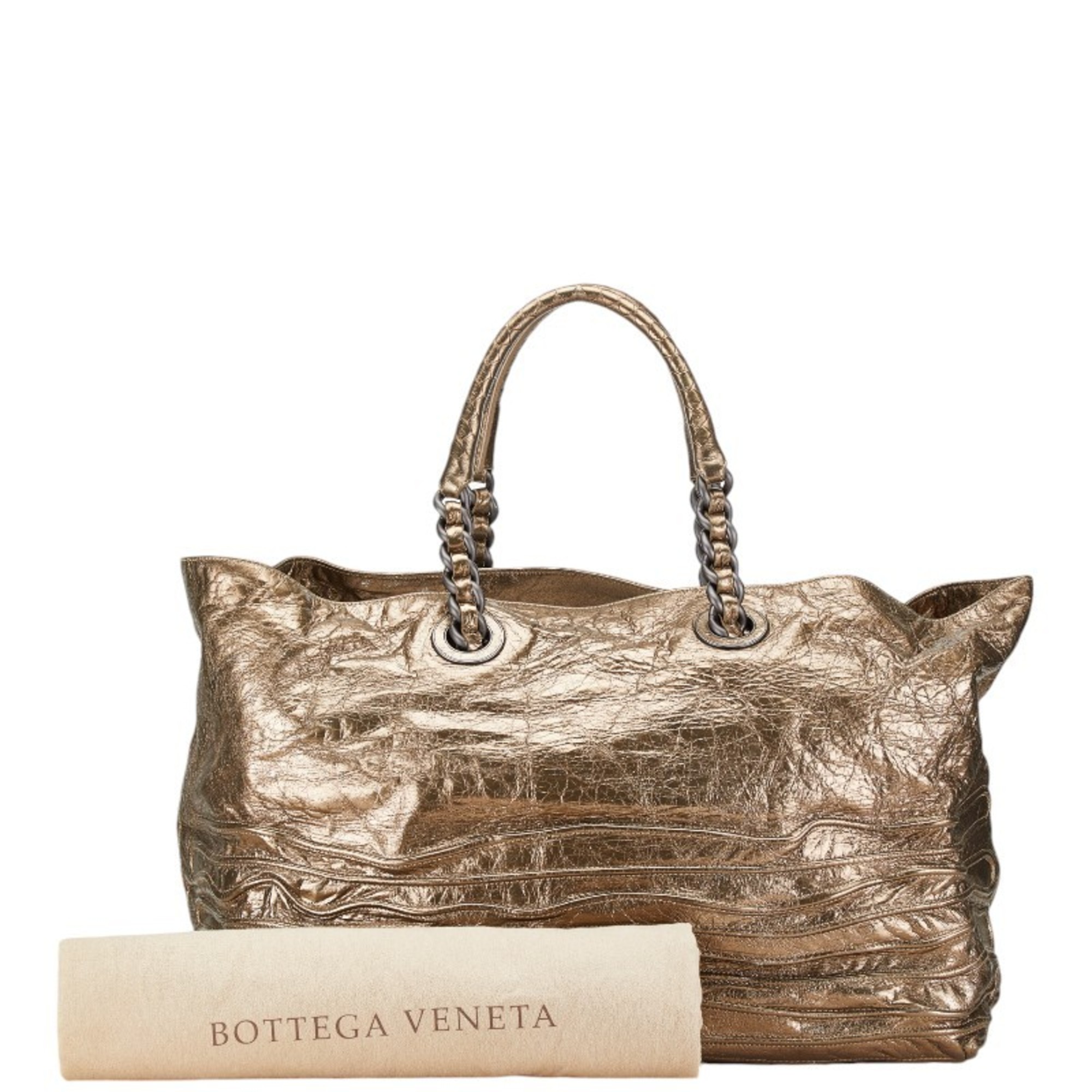 Bottega Veneta Tote Bag Gold Leather Women's BOTTEGAVENETA